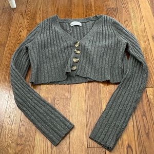 Urban Outfitters Cropped Button Long Sleeve Top